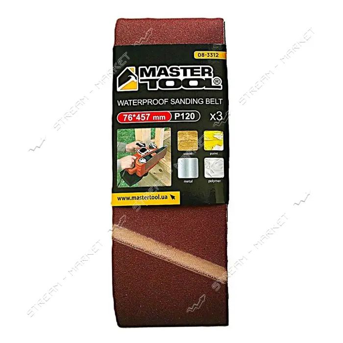 Лента шлифовальная Mastertool 08-3312 120 76х457мм 3шт                                              