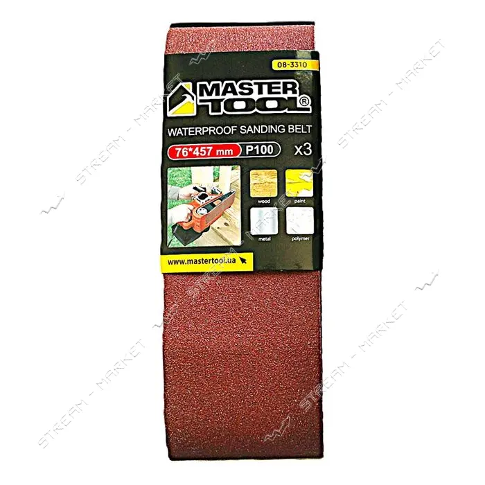 Лента шлифовальная Mastertool 08-3310 100 76х457мм 3шт