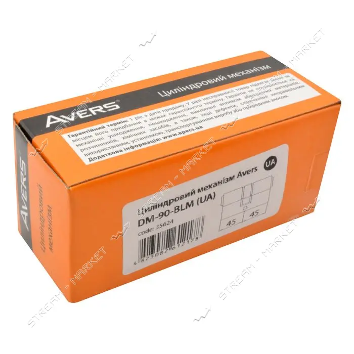 Секрет латунный Avers DM-90-BLM 45/45 лазерный ключ/ключ 5 ключей BLM черный                        