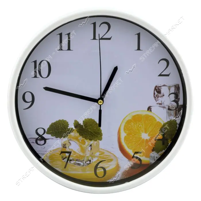 Часы настенные 506F шаговый ход 25см ассорти
