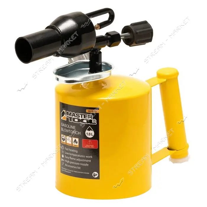 Лампа паяльная Mastertool 44-5210 бензиновая 1л 1100С 32мм 1200г/час 0.25 МПа                       
