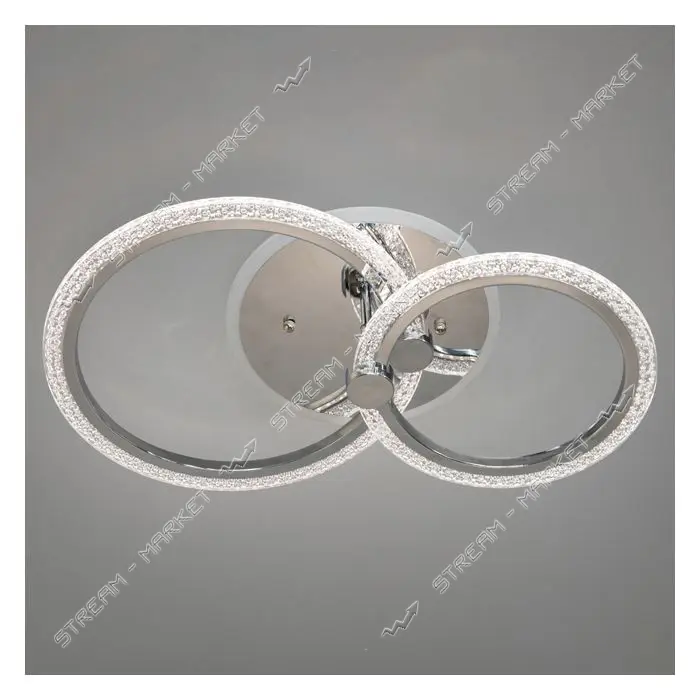 Люстра LED Diasha светодиодная с пультом диммером и подсветкой 55W хром 12х33х53см