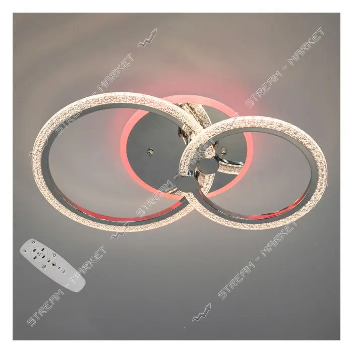 Люстра LED Diasha светодиодная с пультом диммером и подсветкой 55W хром 12х33х53см