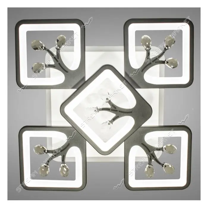 Люстра LED Diasha светодиодная 90Вт 12х43х43см S8157/4 плюс 1BK LED 3color dimmer черный            