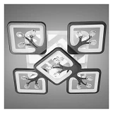 Люстра LED Diasha светодиодная 90Вт 12х43х43см S8157/4 плюс 1BK LED 3color dimmer черный            