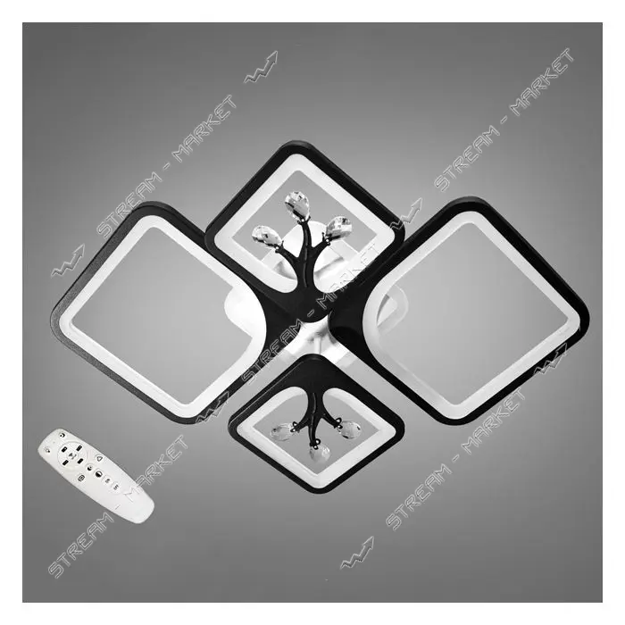 Люстра LED Diasha светодиодная 110Вт 12х49х68см 8157/2 плюс 2BK LED 3color dimmer черный            