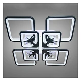 Люстра LED Diasha светодиодная 190Вт 12х60х60см 8157/4 плюс 4BK LED 3color dimmer черный