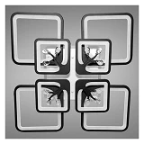 Люстра LED Diasha светодиодная 190Вт 12х60х60см 8157/4 плюс 4BK LED 3color dimmer черный