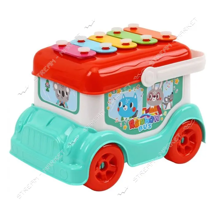 Игрушка ТехноК Автобус-ксилофон арт 9857 19х13.8х12.5см