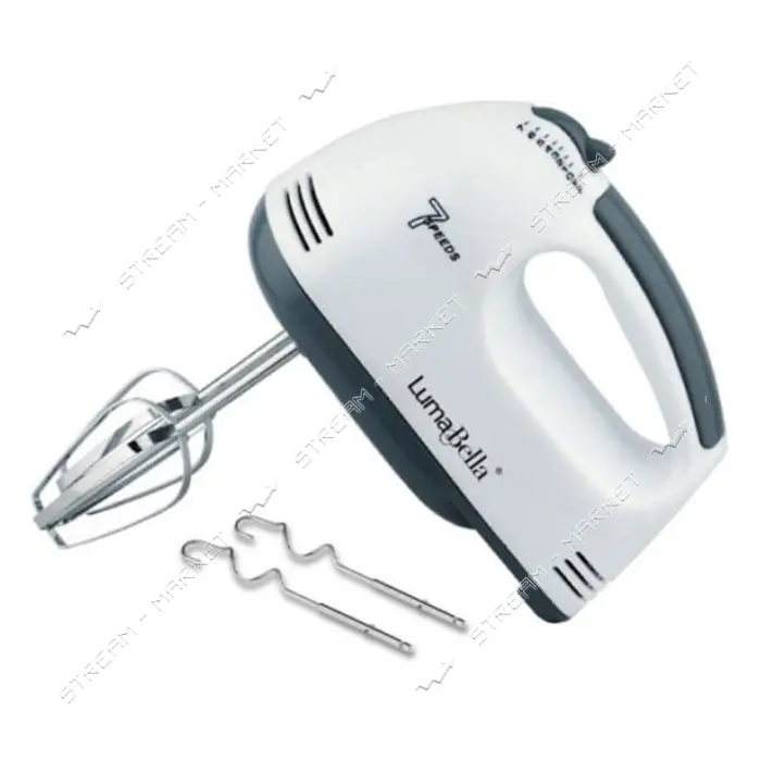 Миксер Luma Bella B-2011 180Вт 5скоростей корпус пластик и насадки для теста гарантия на включение  
