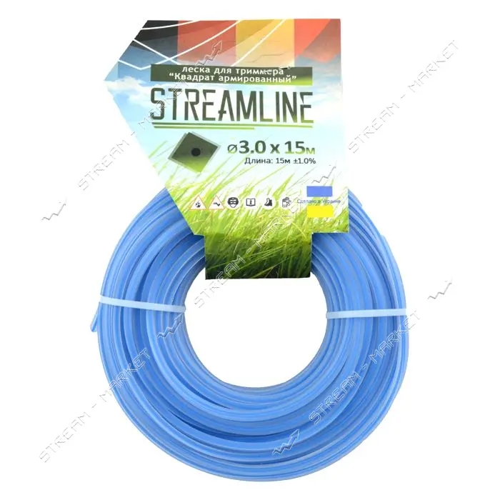 Леска для триммера Streamline с кордом 3мм 15м квадрат 10 плюс 1 11шт