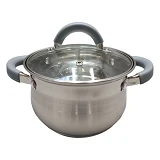 Кастрюля 1.3л нержавейка сфер стекл/кр ZB-1.3 CG GREY