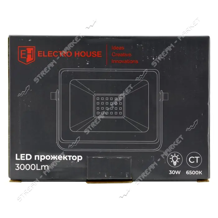 LED прожектор Electro House EH-FDL-30W IP66 SMD2835 6500К холодный белый