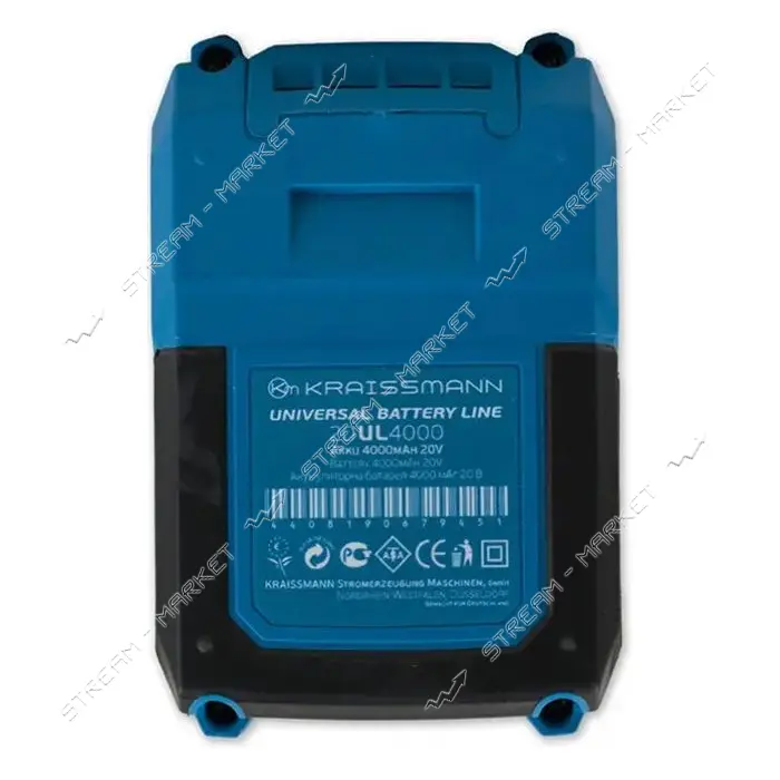 Аккумулятор Kraissmann 20UL 4000 Li-Ion 20В 4000мАч серии 20 Universal Line