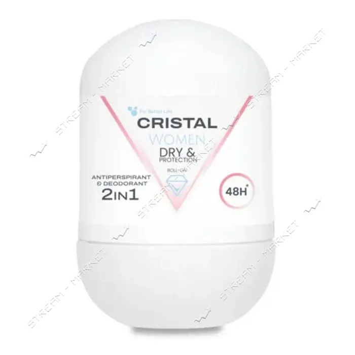Антиперспирант Cristal шариковый 2в1 с солями алюминия 50мл