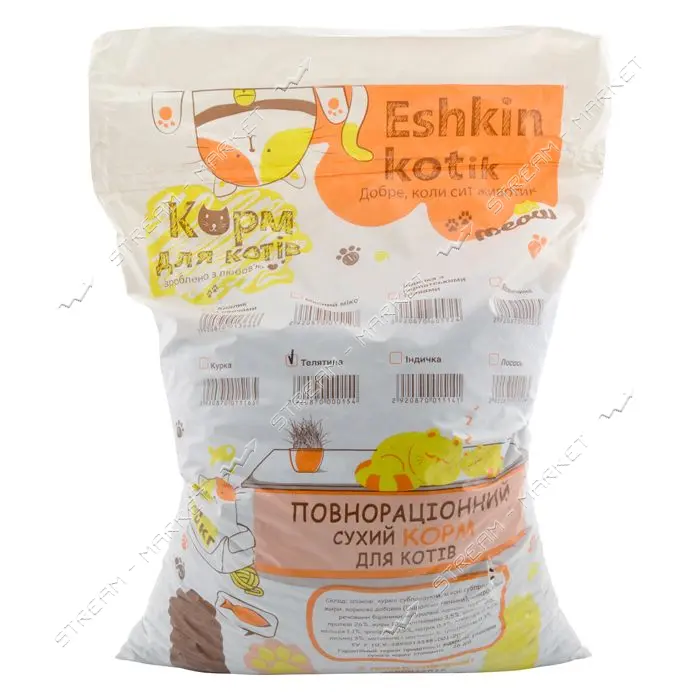 Сухой корм Eshkin kotik для котов Телятина 10кг