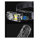 Фонарь налобный YY-19B-3SMD плюс 2COB белый желтый красный ЗУ Type-C Box Li-Ion аккум магнит