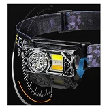 Фонарь налобный YY-19B-3SMD плюс 2COB белый желтый красный ЗУ Type-C Box Li-Ion аккум магнит