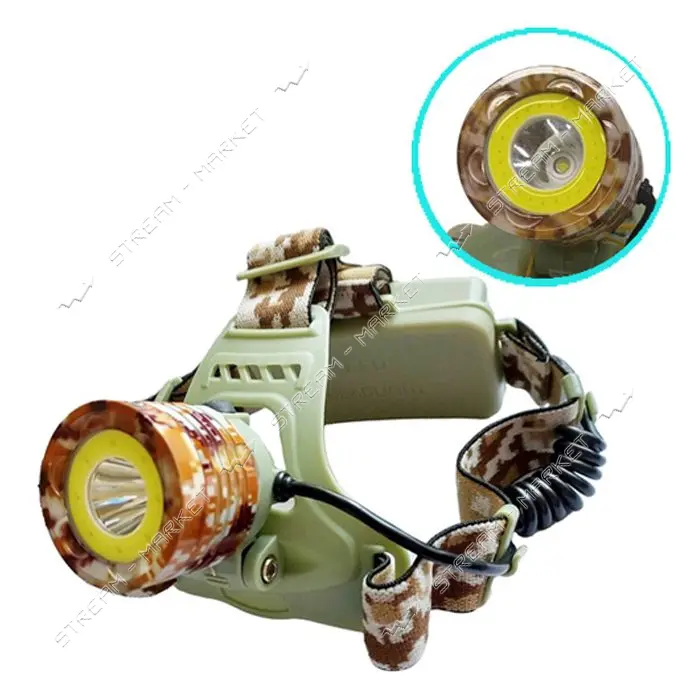 Фонарь налобный CH-108-T6 плюс COB белый 2x18650 ЗУ 220V/12V Box