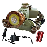 Фонарь налобный CH-108-T6 плюс COB белый 2x18650 ЗУ 220V/12V Box