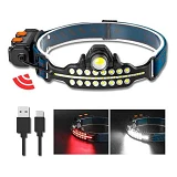 Фонарь налобный BL-W690-LTS плюс SMD белый красный ЗУ Type-C Li-Ion аккум zoom Box                  