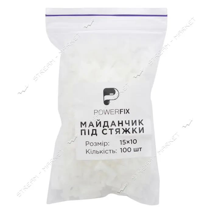 Площадка под винт Powerfix 15x10 d отверстия 4мм 100шт