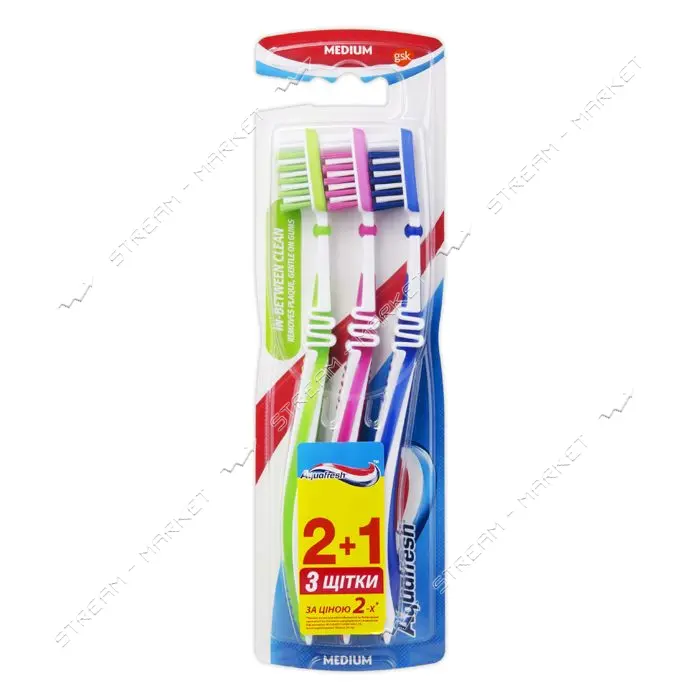Зубная щетка Aquafresh In-between Clean Medium 3шт                                                  