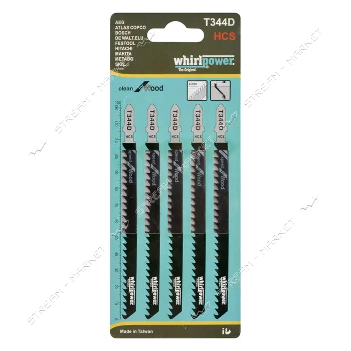 Пилки для электро лобзика Whirpower T344D 5шт