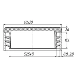 ADVANTA Заглушка прямоугольная для профильной трубы 20х60