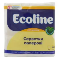 Салфетки столовые Eco-Line однослойные 100шт белые                                                  