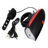 Фара велосипедная с сигналом 7588 аккумулятор ЗУ micro USB