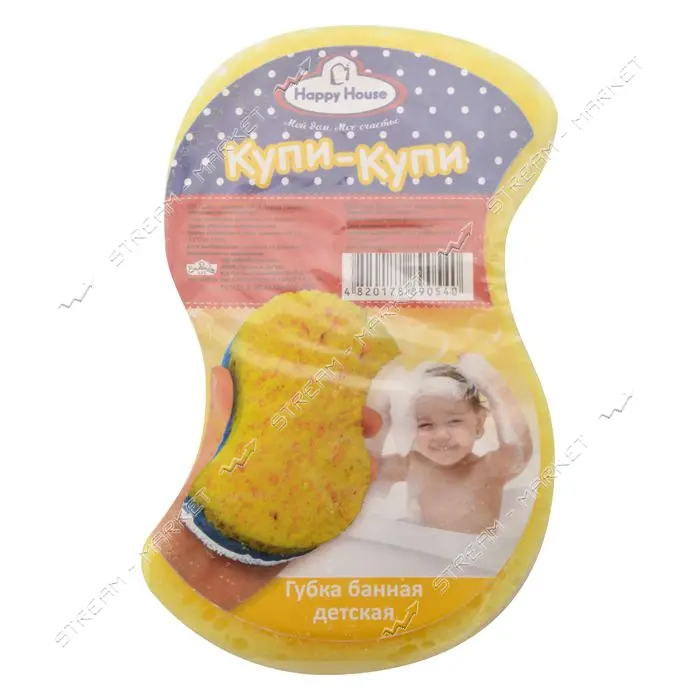 Губка банная Happy house Купи-купи 1шт                                                              