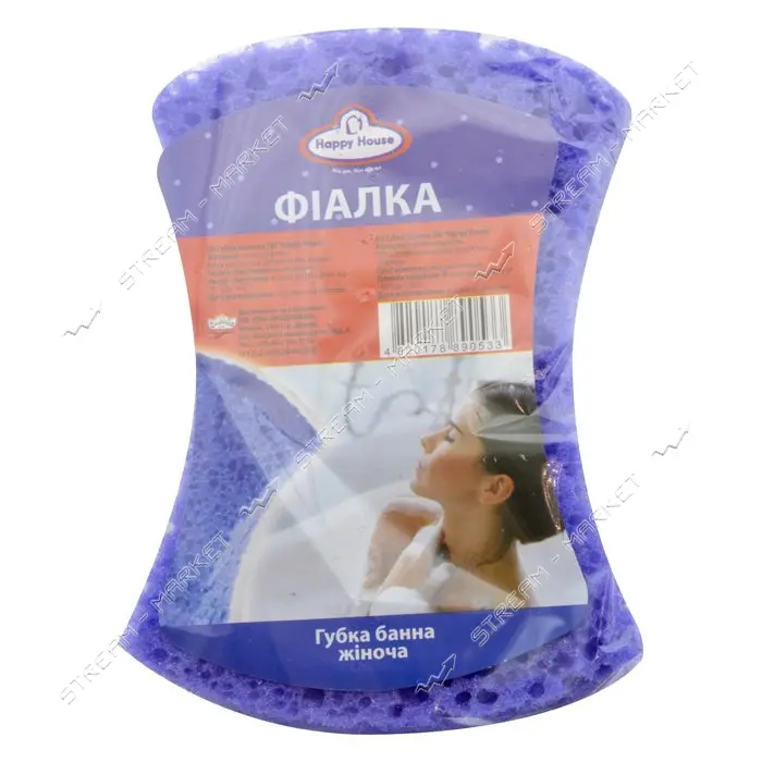Губка банная Happy house Фиалка 1шт                                                                 