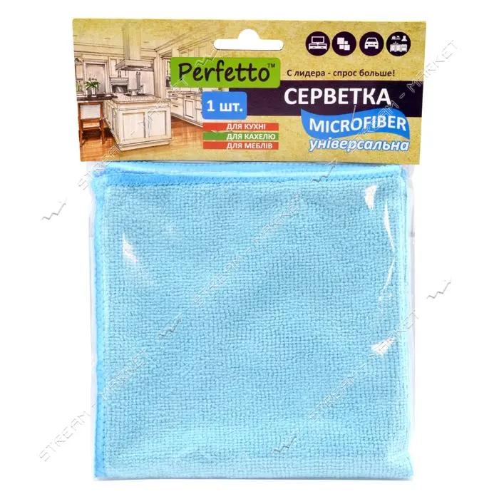 Салфетка Perfetto микрофибра для уборки 30х30см 1шт