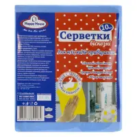 Салфетка Happy House вискозная для уборки 10шт                                                      
