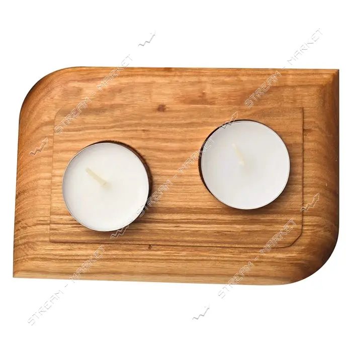 Подсвечник деревянный Eco Tabulas двойной с фаской 105х150х25                                       