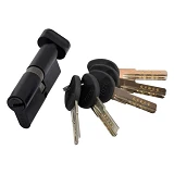 Секрет YU-TL цинк ZN/BR 80 mat black 40/40T ключ/поворот 5 ключей матовый черный
