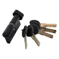 Секрет YU-TL цинк ZN/BR 80 mat black 40/40T ключ/поворот 5 ключей матовый черный                    