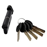 Секрет YU-TL цинк ZN/BR 90 mat black 45/45T ключ/поворот 5 ключей матовый черный