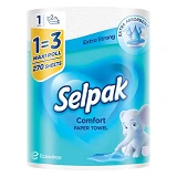 Полотенца бумажные Selpak Comfort Maxi 1 равно 3 целлюлозные 2-слойные 1шт