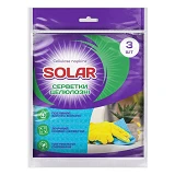 Салфетки влагопоглощающие для уборки Solar целлюлозные 3шт                                          