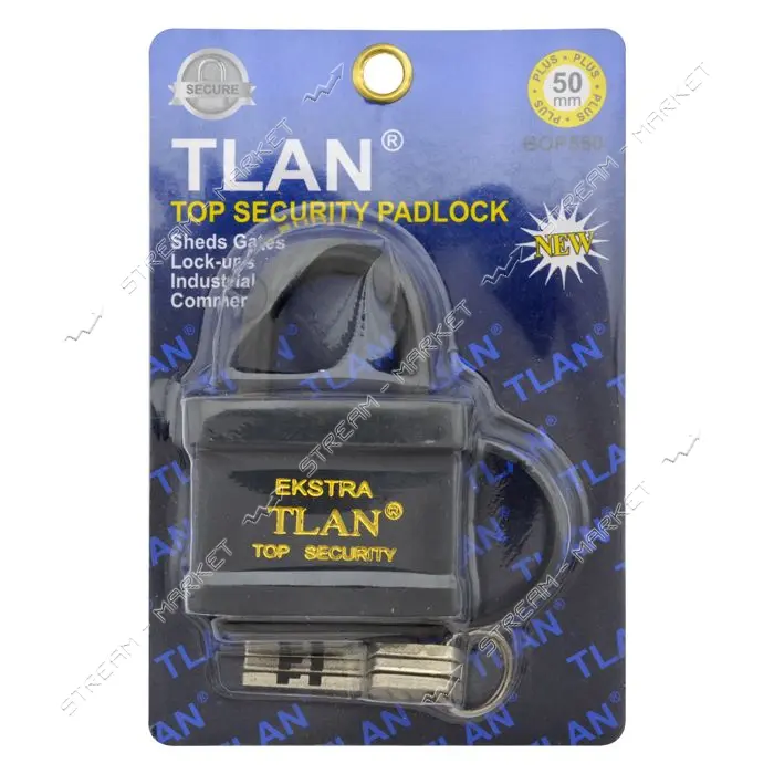 Замок навесной Gusam Extra/TLAN 50мм черный                                                         