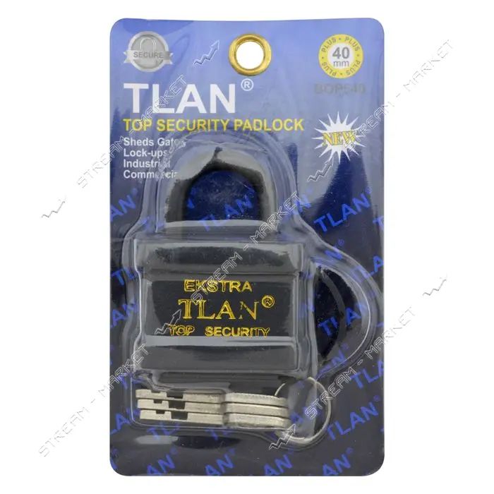 Замок навесной Gusam Extra/TLAN 40мм черный                                                         