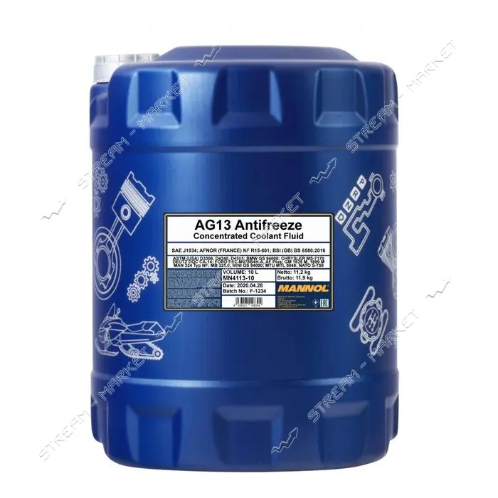 Концентрат антифриза Mannol MN Antifreeze AG 13 Hightec 10л зеленый