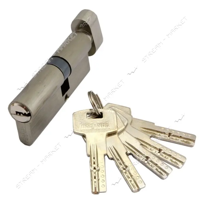 Секрет PARTNER AСК 80 35/45SN титан плюс алюминий лазерный поворот/ключ 5 ключей сатин              
