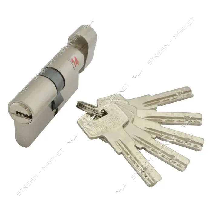 Секрет цинковый PARTNER PZCK 60 30/30SN лазерный ключ/поворот никель 5 ключей