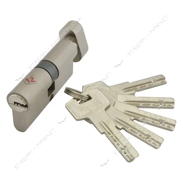 Секрет цинковый PARTNER PZCK 70 35/35SN лазерный ключ/поворот никель 5 ключей                       