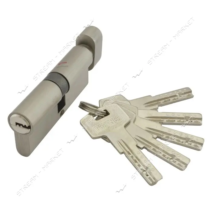 Секрет цинковый PARTNER PZCK 80 40/40SN лазерный ключ/поворот никель 5 ключей