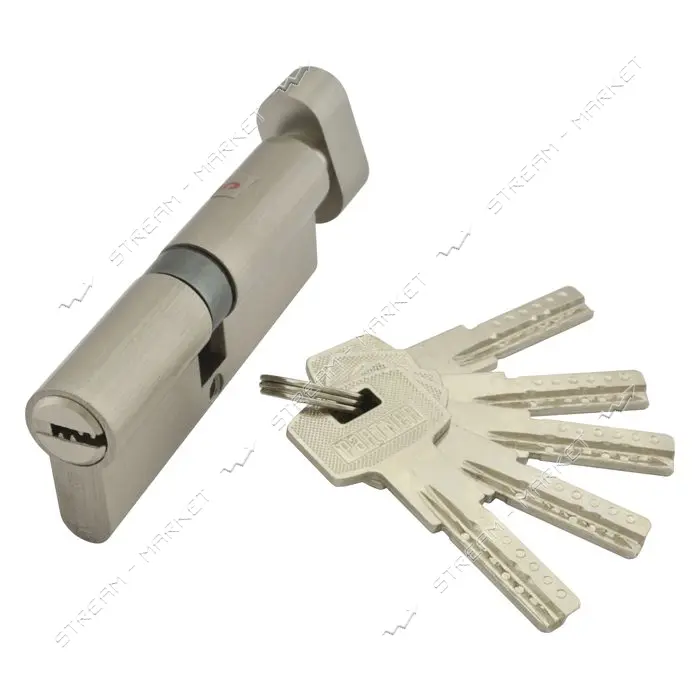 Секрет цинковый PARTNER PZCK 85 45Т/40SN лазерный поворот/ключ, никель 5 ключей                     