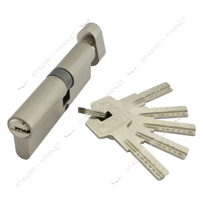 Секрет цинковый PARTNER PZCK 90 40Т/50SN лазерный поворот/ключ. никель 5 ключей                     